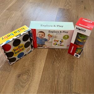 Infantino Explore Play Rattles Cloth Bath Mirror Book Rainmaker Toy Lot Bundle
